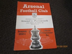 ARSENAL v PORTSMOUTH 1950/1 MARCH 23rd - Picture 1 of 1