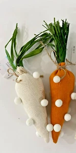 NEW SET OF 2 ASHLAND POM POM EASTER CARROTS HOME DECOR BOWL FILLER 10 INCH - Picture 1 of 1