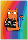 I Hate People Postcard - Katie Abey Design