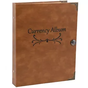Álbum de monedas 120 bolsillos papel moneda colección de billetes porta billetes... - Imagen 1 de 7