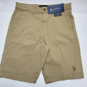 U.S. Polo Assn. Boys Twill Hartford Shorts Tan Size 12 Summer Church Travel NWT - Picture 1 of 3