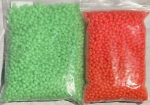 Qty 1000.4x6 mm Green And Red Oval Rubber Luminous Fishing Beads 500 Each Col