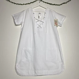 mr. buho 100% cotton lace-up white dress size M - Picture 1 of 9