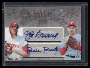 2005 UD Hall of Fame Signs Cooperstown Autograph Bunning Roberts Dual Auto 4/10 - Bild 1 von 2