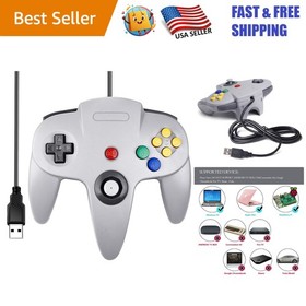 Plug and Play N64 Wired Controller - Compatible with Windows, Mac, Linux