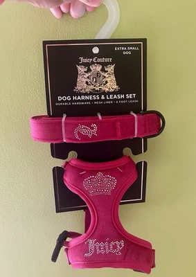 Juego de arnés y correa para perro Juicy Couture correa de 6 pies color rojo rosa (extra pequeño) Foto 1 de 3
