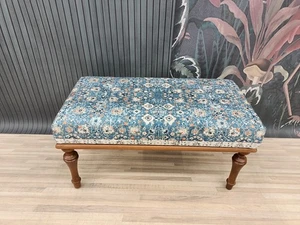 Blue ottoman, Bedroom bench, Pub bench, Bar bench,Dining bench, Vanity bench - Picture 1 of 10