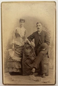 F. E. Alexander Cabinet Card - Victorian Era Couple Portrait | Albia Iowa Photo - Picture 1 of 2