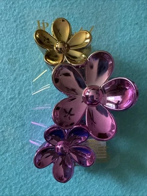 Gold/pink Flowers Hair Claw - Image 1 of 4