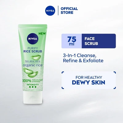 NIVEA 75ml Face Purify Rice Scrub Organic Rice Bio Aloe Vera - Image 1 of 4