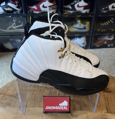 Talla 9.5 Nike Air Jordan XII 12 Retro Taxi Blanco Negro CT8013-117 Grado B NUEVO Foto 1 de 4