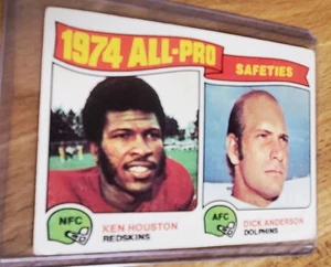 1975 Topps Football #222- All-Pro Safeties Ken Houston / Dick Anderson - Picture 1 of 2