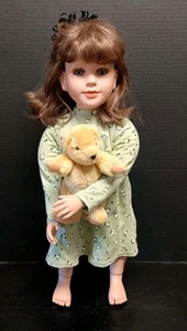 Vintage 1990er My Twinn Puppe brünett mit Original MT Kleid blau graue Augen  - Bild 1 von 9