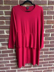 J. Jill Wearever Collection rotes Stufenkleid Med. Langarm Business - Bild 1 von 12