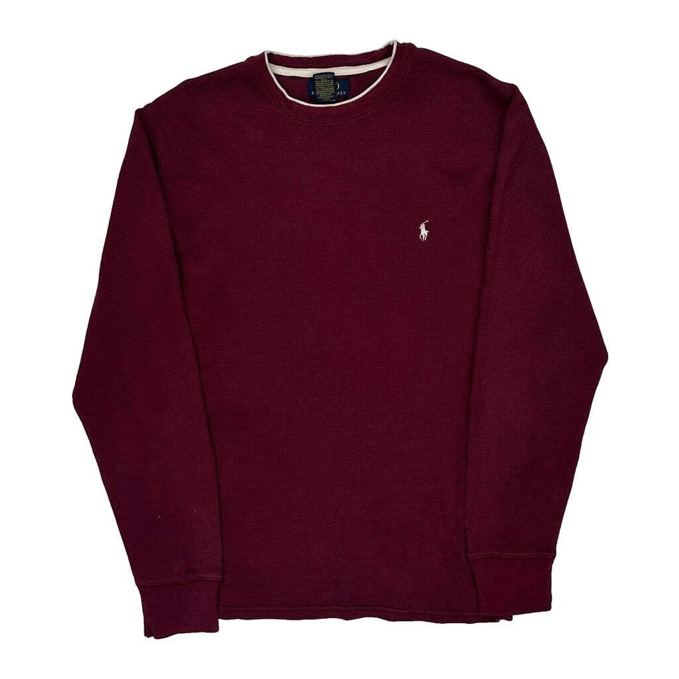 Polo By Ralph Lauren Long Sleeve T-Shirt - Small Burgundy Cotton - Image 1 of 4