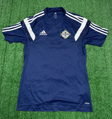 Northern Ireland FC Adidas 2013 Navy T-Shirt | Mens Adult Small Football Top - Image 1 of 4
