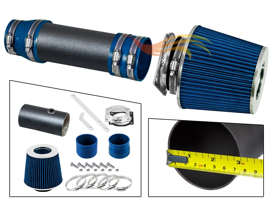 Sistema de admisión de aire Ram corta RW AZUL + filtro Ford Windstar 1996-1998 3,8 L V6 Foto 1 de 2