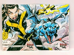 2023 Marvel Fleer Ultra Midnight Sons Ed Bilas Shadowcat Dual Panel Sketch Cards - Picture 1 of 2