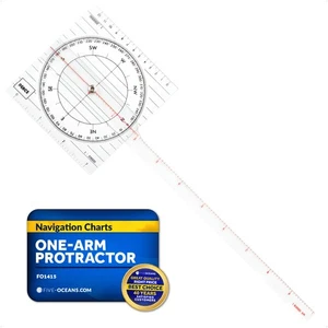 Five Oceans Navigation On Arm Chart Protractor - FO1415 - Picture 1 of 7