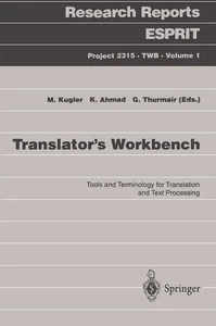 Translator's Workbench: Tools and Terminology for Translation and Text Processin - Picture 1 of 1