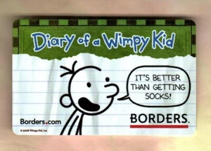 BORDERS Diary of a Wimpy Kid ( 2008 ) Gift Card ( $0 ) - Picture 1 of 1