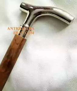 Elegant Silver Derby Handle Wooden Walking Cane - Classic Vintage Style New Gift - Picture 1 of 1