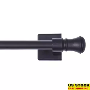 Adjustable Magnetic Drapery Rod 16-28in No Tools Required Multi-Use Black - Picture 1 of 9