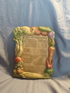 Placa colgante "Mesa de equivalentes" de cocina pintada a mano años 80, 10x13" - Usada en excelente estado - Imagen 1 de 9