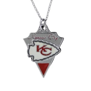 Collana KANSAS CITY CHIEFS smalto peltro logo charm NFL pro calcio triangolo - Foto 1 di 5