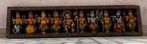 Wooden panel dash avatar statues wall hanging ten Incarnations of god Vishnu - Picture 1 of 11