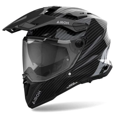 Airoh Commander 2 Adventure Helmet - Full Black Carbon Gloss Coolmax ECE 22.06 - Image 1 of 4
