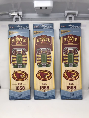 Iowa State Cyclones NCAA Football 3D Wall Art-Stadium View Fan Banner 6x19” Cover