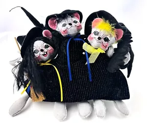 Vintage 2005 Annalee - Triple Trouble Halloween tre topi strega bambola pipistrello scopa ottime condizioni - Foto 1 di 10