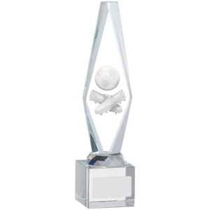Aurora Shard Glass Award Boot & Football Trophy FREE Engraving & Box GLF99 - Picture 1 of 1