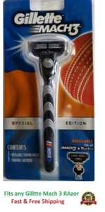 Afeitadora Gillette Mach 3 mango de afeitar + cartucho de recarga se adapta a Turbo edición limitada - Imagen 1 de 1