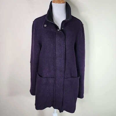 Halogen Women's Purple Boiled Wool Blend Peacoat Jacket Size Small - Image 1 of 4