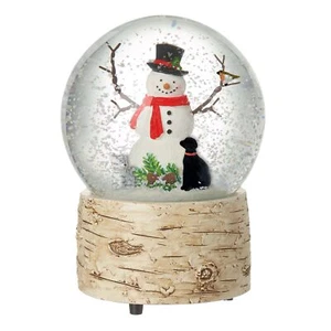 Heaven Sends Cat, Dog and Robin with Snowman Christmas Snow Globe Home Ornament - Picture 1 of 1