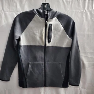 Old Navy Kids Size Large (10-12) Gray and charcol Gray Zip Hoodie Full Zipper - Picture 1 of 4