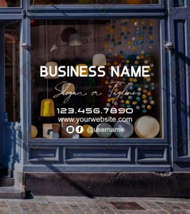 Customizable Business Storefront Die Cut Vinyl Decal Sign Name Windows Door #2 - Picture 1 of 9