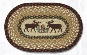 2 manteles/remaches/reloj ovalados de yute trenzados. ALCE/PIÑECÓN. Alfombras de tierra.10"x15" - Imagen 1 de 1