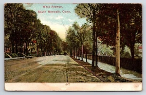 Postcard West Ave, South Norwalk, Connecticut - Picture 1 of 2