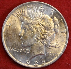 1923-P Peace Dollar 90% Silver Coin High Grade PE269 - Picture 1 of 2