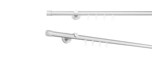 Gardinenstange auf Maß Innenlauf Kappe Wandabstand 6,5cm Farbe: Alu-Silber - Bild 1 von 94