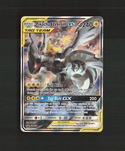 Pikachu & Zekrom GX SM168 Black Star Promo Full Art Holo Pokemon Karte DMG - Bild 1 von 2