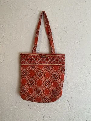 Bolso de Mano Vera Bradley Estampado Naranja Pimentón Aldeano Retirado Cierre Palanca Foto 1 de 4