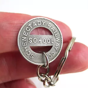 Schenectady NY Transit Token Schlüsselanhänger - wiederverwendet Vintage Münze Schlüsselanhänger/Anhänger - Bild 1 von 3