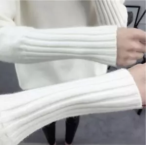 New women's fashion turtleneck sweater knitwear top clothing super soft Gray - Picture 1 of 4