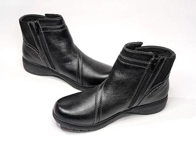 Clarks Carleigh Style Black Leather Women's Ankle Boots - Size 10 NWB - Image 1 of 4