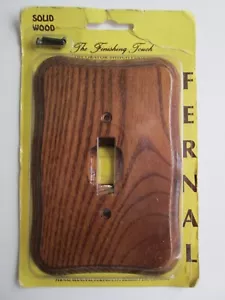 Vtg. FERNAL USA # 101 Tavern OAK Solid Wood LIGHT SWITCH PLATE Sealed w/Screws - Picture 1 of 2