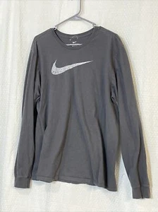 Men’s The Nike Tee XL Athletic T-Shirt Long Sleeve Black Perfectly Faded - Picture 1 of 8